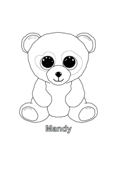 Mandy Bear Beanie Boo Coloring Pdf, Free Vectors File